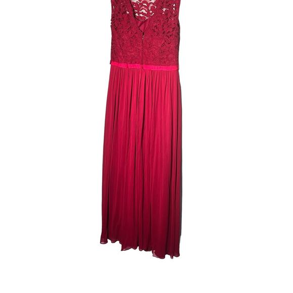 Davids Bridal Red Bridesmaid Prom Dress Maxi Long HOCO Gala Holiday Event Glam - Picture 5 of 10